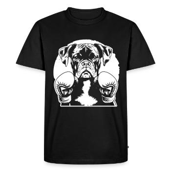 Boxer - Men's Premium Organic T-Shirt - black - Front - Nico (187cm)