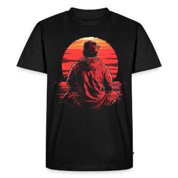 Game Lover 80s Look - Men's Premium Organic T-Shirt - black - Front - Nico (187cm)