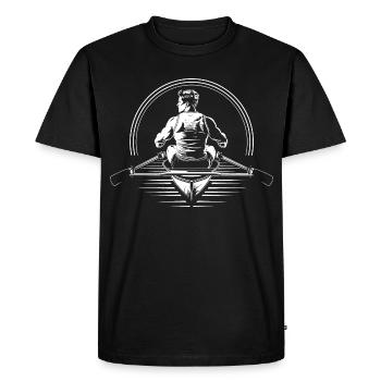 Rower Drawing - Men's Premium Organic T-Shirt - black - Front - Nico (187cm)