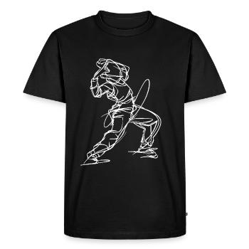 Breakdancer Line Art - Men's Premium Organic T-Shirt - black - Front - Nico (187cm)