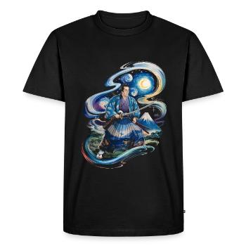 Samouraï Ronin monture fuji japonais - T-shirt Premium bio Homme - noir - Devant - Nico (187cm)