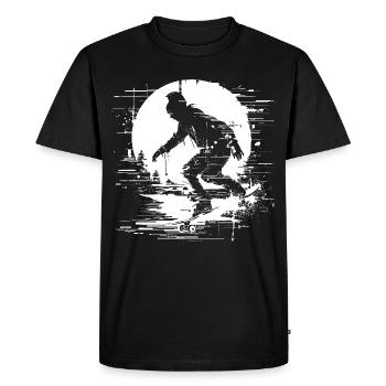 Skateur Pixel Graphique - T-shirt Premium bio Homme - noir - Devant - Nico (187cm)