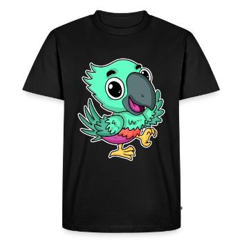 Perroquet mignon mignon - T-shirt Premium bio Homme - noir - Devant - Nico (187cm)