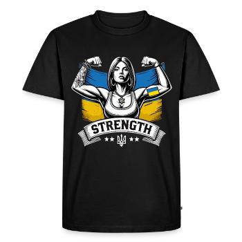 Force Femme forte Femme Ukrainienne Cadeau - T-shirt Premium bio Homme - noir - Devant - Nico (187cm)