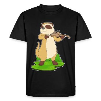 Musicien de suricate Musique de violon - T-shirt Premium bio Homme - noir - Devant - Nico (187cm)