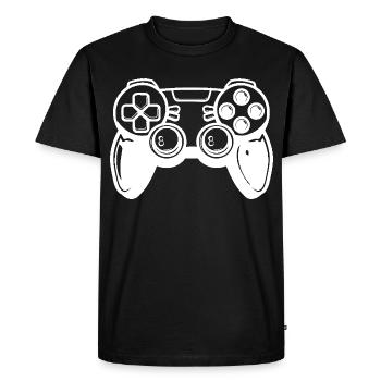 Manette de jeux vidéo - T-shirt Premium bio Homme - noir - Devant - Nico (187cm)