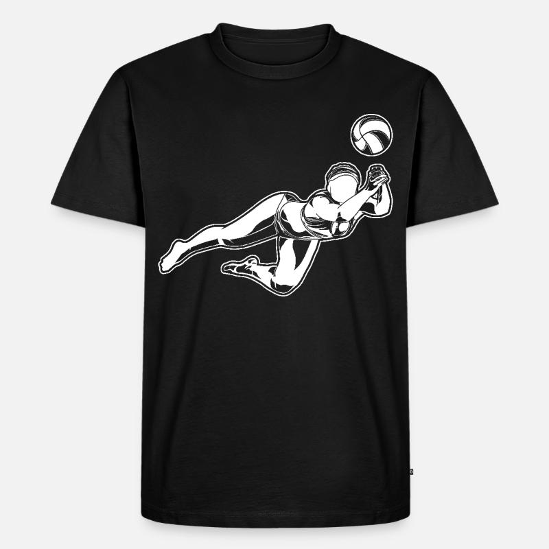 Beach Volleyball Mädchen - Männer Premium Bio T-Shirt - Schwarz