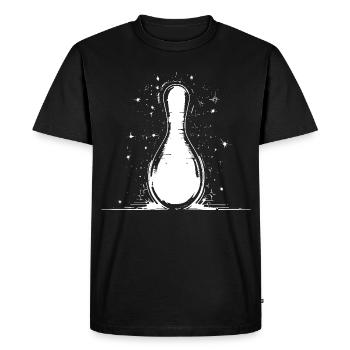 Bowling Pin Graphic - Men's Premium Organic T-Shirt - black - Front - Nico (187cm)