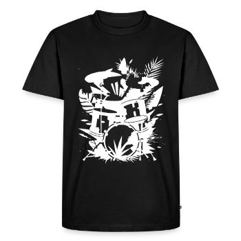 Drum Graphics - Men's Premium Organic T-Shirt - black - Front - Nico (187cm)