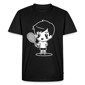 Badminton Kid Dessin animé - T-shirt Premium bio Homme - noir - Devant - Nico (187cm)