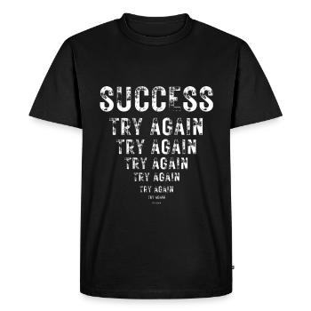 Succès Motivation Persévérance Agitation - T-shirt Premium bio Homme - noir - Devant - Nico (187cm)