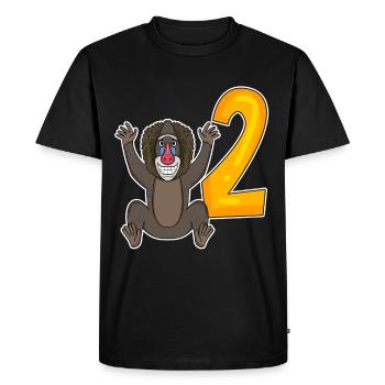2 Birthday Motif Monkey - Two Years Old - Men's Premium Organic T-Shirt - black - Front - Nico (187cm)