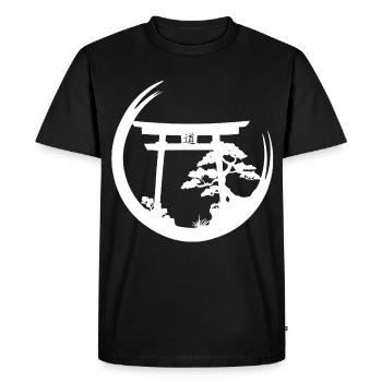 Japanese Atmosphere (White) - Men's Premium Organic T-Shirt - black - Front - Nico (187cm)