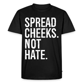 écarter les joues pas la haine - T-shirt Premium bio Homme - noir - Devant - Nico (187cm)