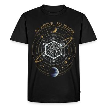 As Above, So Below - Sacred Geometry - Men's Premium Organic T-Shirt - black - Front - Nico (187cm)