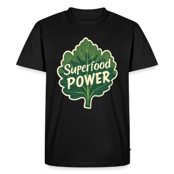 Superfood Power - Men's Premium Organic T-Shirt - black - Front - Nico (187cm)