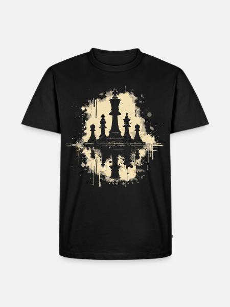 Schachfiguren Graffiti - Männer Premium Bio T-Shirt - Schwarz