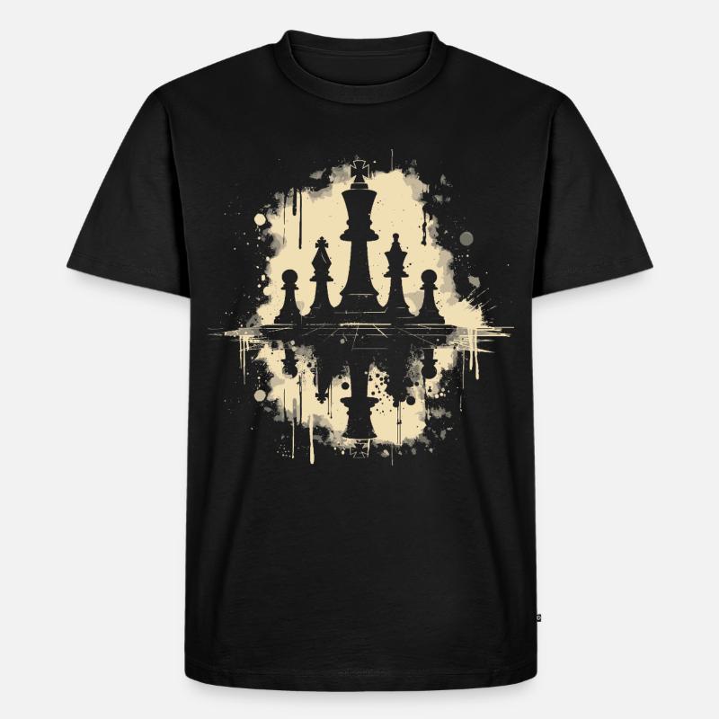 Schachfiguren Graffiti - Männer Premium Bio T-Shirt - Schwarz