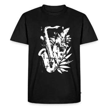 Saxophone Cartoon Style - T-shirt Premium bio Homme - noir - Devant - Nico (187cm)
