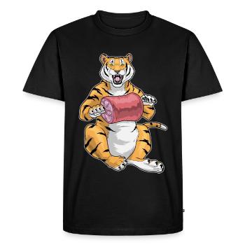 Tiger Meat - Men's Premium Organic T-Shirt - black - Front - Nico (187cm)