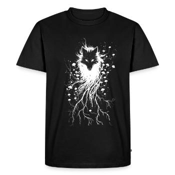 Mushroom Fox Overgrown By Roots Abstract Nature - Men's Premium Organic T-Shirt - black - Front - Nico (187cm)