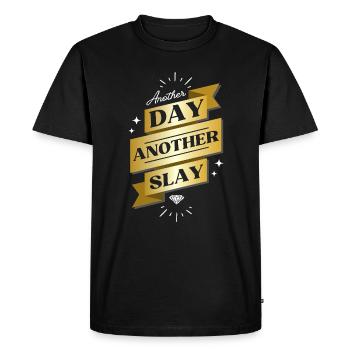 Another Day Another Slay – Glam Statement - Men's Premium Organic T-Shirt - black - Front - Nico (187cm)