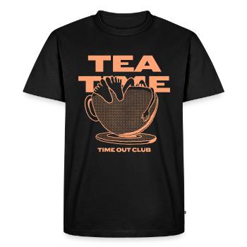Tea Time – Relaxing Time Out - Men's Premium Organic T-Shirt - black - Front - Nico (187cm)