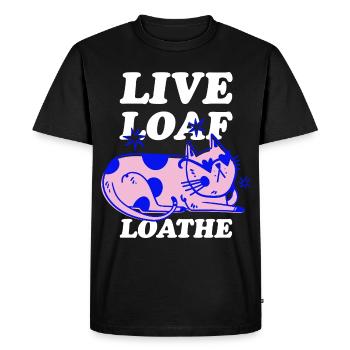 Loathe du pain en direct – Sassy Cat Vibes - T-shirt Premium bio Homme - noir - Devant - Nico (187cm)