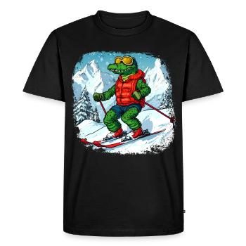 Crocodiles Ski - Men's Premium Organic T-Shirt - black - Front - Nico (187cm)