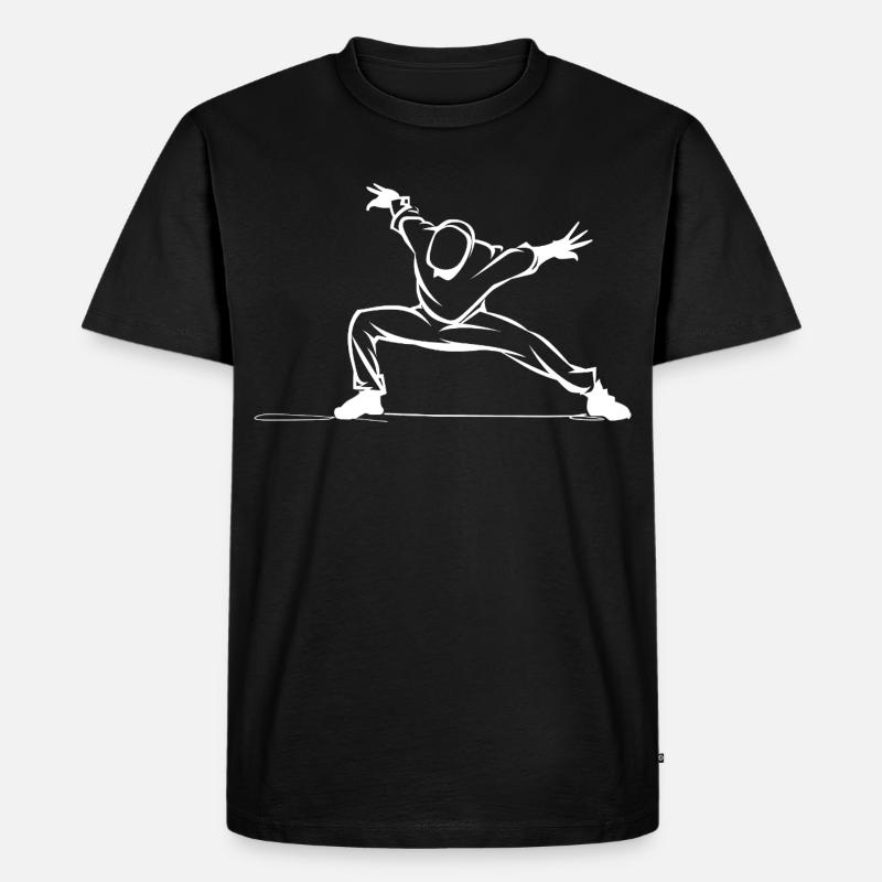 Breakdancer Zeichnung - Männer Premium Bio T-Shirt - Schwarz