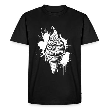 cream - Men's Premium Organic T-Shirt - black - Front - Nico (187cm)