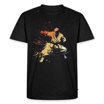 Karaté Garçon Graphique - T-shirt Premium bio Homme - noir - Devant - Nico (187cm)