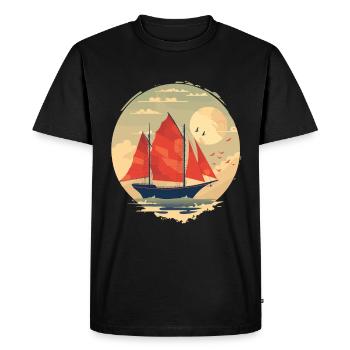 Sailing Ship Portrait - Men's Premium Organic T-Shirt - black - Front - Nico (187cm)