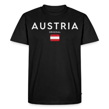 Drapeau de l’Autriche, fierté autrichienne - T-shirt Premium bio Homme - noir - Devant - Nico (187cm)