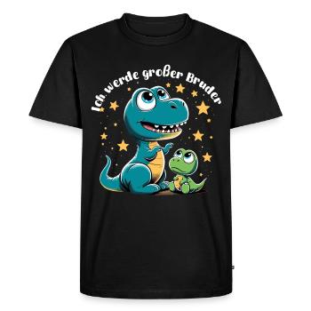 T-Rex Baby Dino Grand Frère Dinobaby Cadeau - T-shirt Premium bio Homme - noir - Devant - Nico (187cm)
