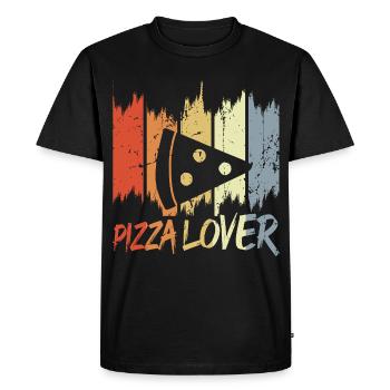 Amateur de pizza vintage - T-shirt Premium bio Homme - noir - Devant - Nico (187cm)