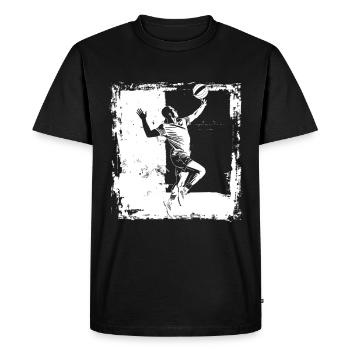 Croquis de joueur de volley-ball - T-shirt Premium bio Homme - noir - Devant - Nico (187cm)