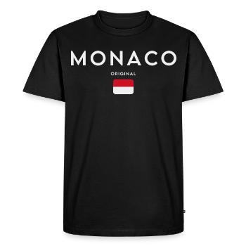 Drapeau monégasque, fierté monégasque - T-shirt Premium bio Homme - noir - Devant - Nico (187cm)