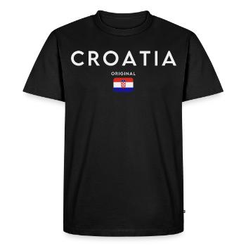 Drapeau croate, fierté croate - T-shirt Premium bio Homme - noir - Devant - Nico (187cm)