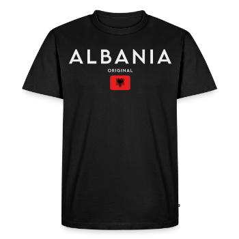 Drapeau albanais, fierté albanaise - T-shirt Premium bio Homme - noir - Devant - Nico (187cm)
