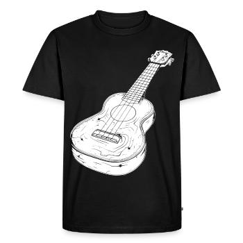 Ukulele Drawing - Men's Premium Organic T-Shirt - black - Front - Nico (187cm)