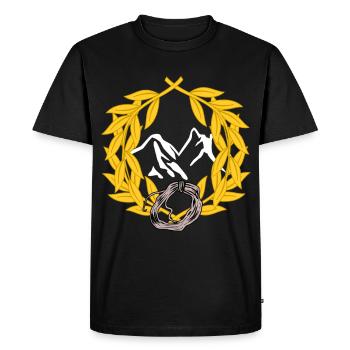 Alpinistes, montagnes, escalade, descente en rappel, laurier - T-shirt Premium bio Homme - noir - Devant - Nico (187cm)