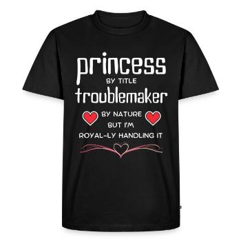 Princess TroubleMaker Tee - Men's Premium Organic T-Shirt - black - Front - Nico (187cm)