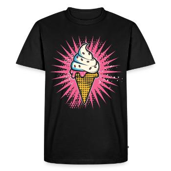 Glace Dessin animé Look - T-shirt Premium bio Homme - noir - Devant - Nico (187cm)