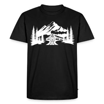 Chemin de fer - T-shirt Premium bio Homme - noir - Devant - Nico (187cm)