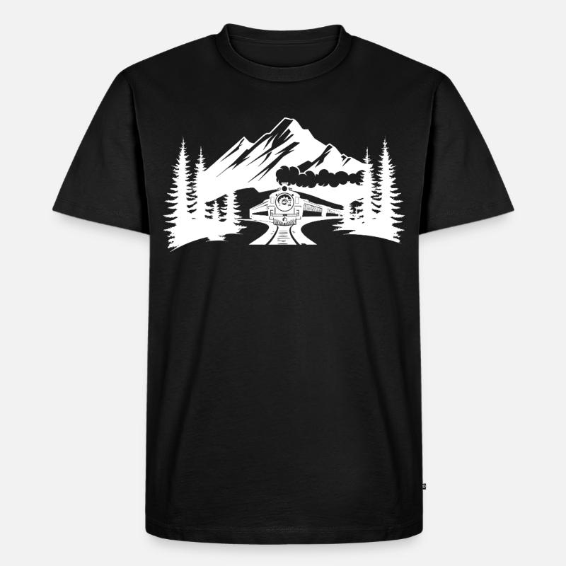 Eisenbahn - Männer Premium Bio T-Shirt - Schwarz