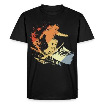 Snowboarder Graphic Vintage - Men's Premium Organic T-Shirt - black - Front - Nico (187cm)