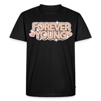Forever Young - Police rétro ludique - T-shirt Premium bio Homme - noir - Devant - Nico (187cm)
