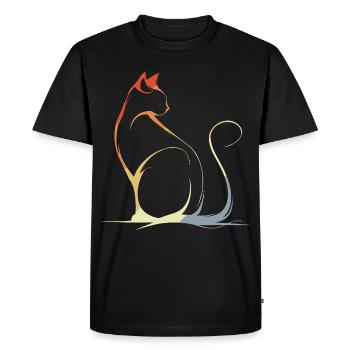 Dessin de chat Vintage - T-shirt Premium bio Homme - noir - Devant - Nico (187cm)