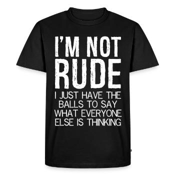Je ne suis pas impoli, j’ai juste les couilles de dire quoi - T-shirt Premium bio Homme - noir - Devant - Nico (187cm)
